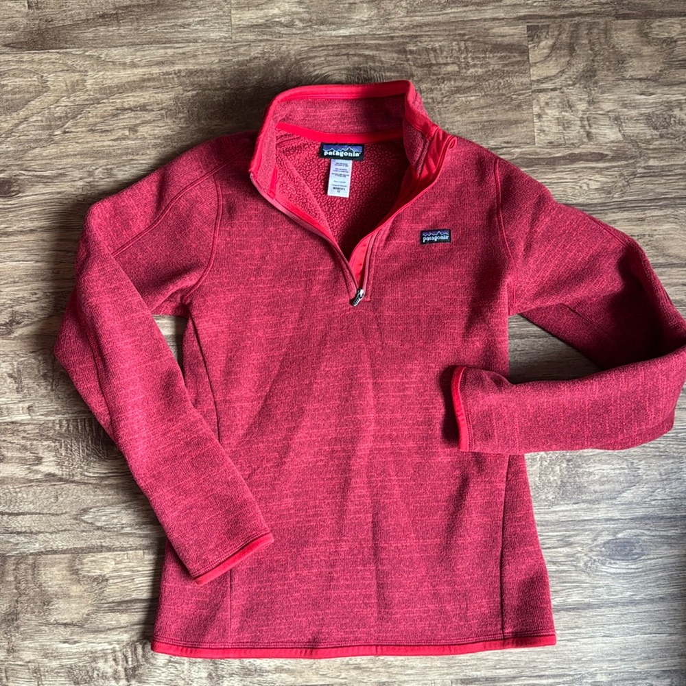 Patagonia Women's Better Sweater Size X-Small Red 1/4-Zip Pullover